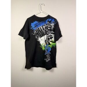 Vintage Y2K Southpole Hip Hop Rap All Over Print  AOP Black Mens T-Shirt Size XL